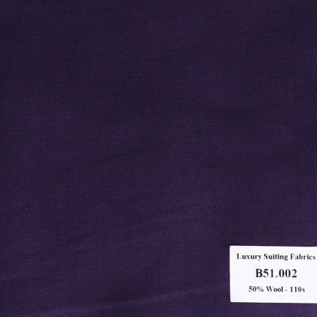 B51.002 Kevinlli V2 - Vải Suit 50% Wool - Xanh Dương Trơn
